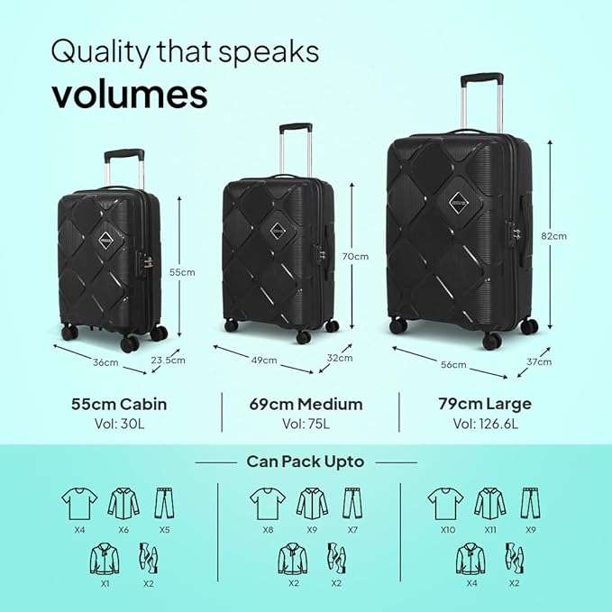 American Tourister Instavibe Luggage Set | Black