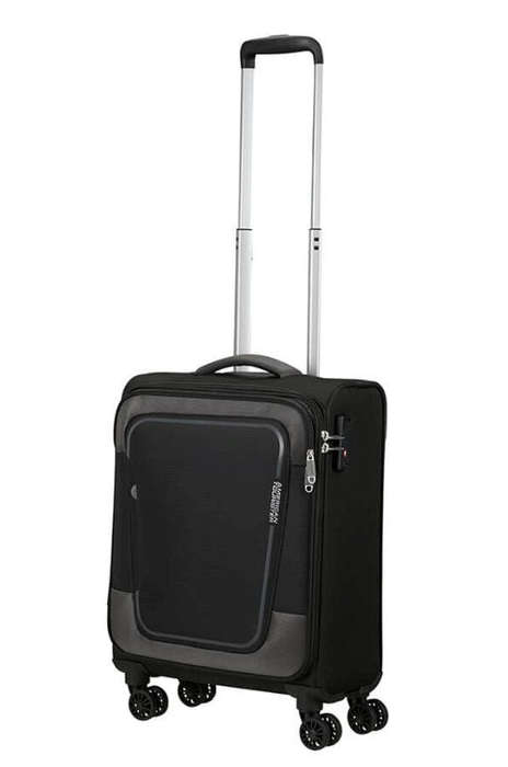 American Tourister Pulsonic 55cm Cabin Spinner - Expandable | Black