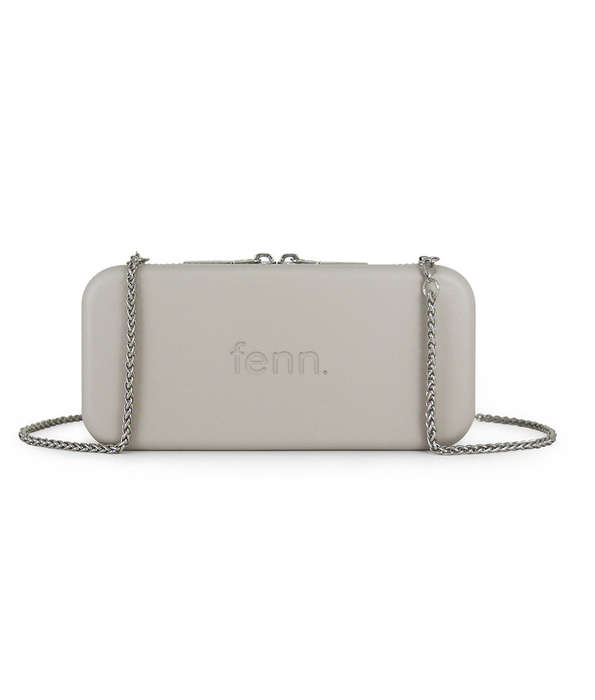 Fenn Wallets  Mushroom/ Grey  Silver Zip  Silver Chain