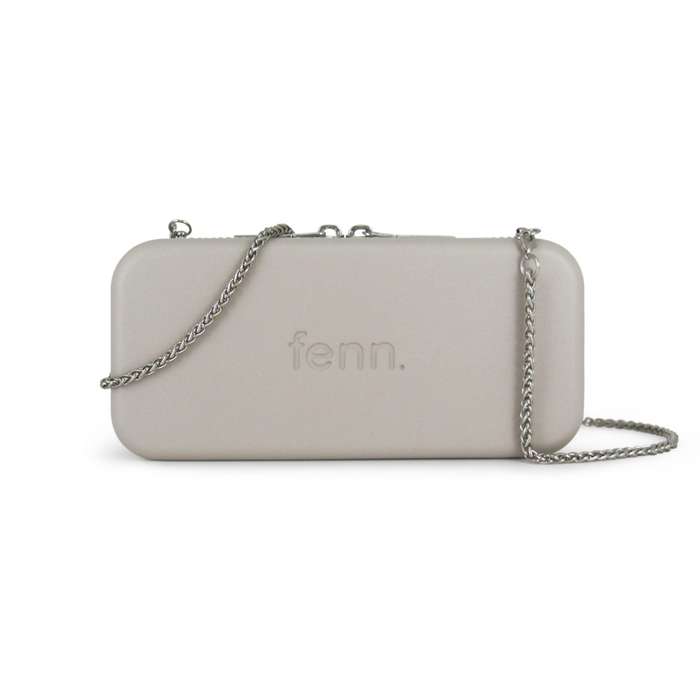 Fenn Wallets  Mushroom/ Grey  Silver Zip  Silver Chain