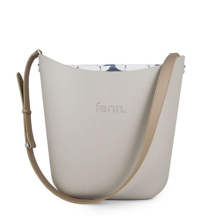 Fenn  Mushroom  Pattern Inner  Silver Zip  Light Stone Flat Handle/ Silver Trim