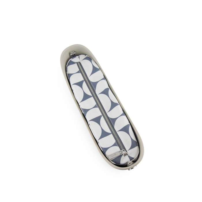 Fenn  Mushroom  Pattern Inner  Silver Zip  Light Stone Flat Handle/ Silver Trim