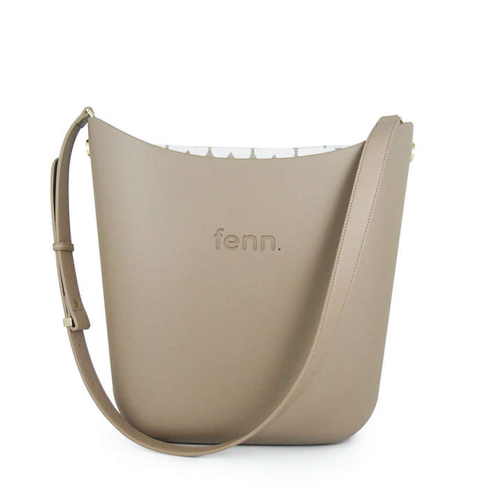 Fenn  Stone  Pattern Inner  Gold Zip  Light Stone Flat Handle