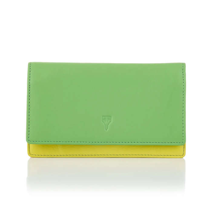 Tuscany Bianca  Large Flap Over Purse, Evergreen Mist