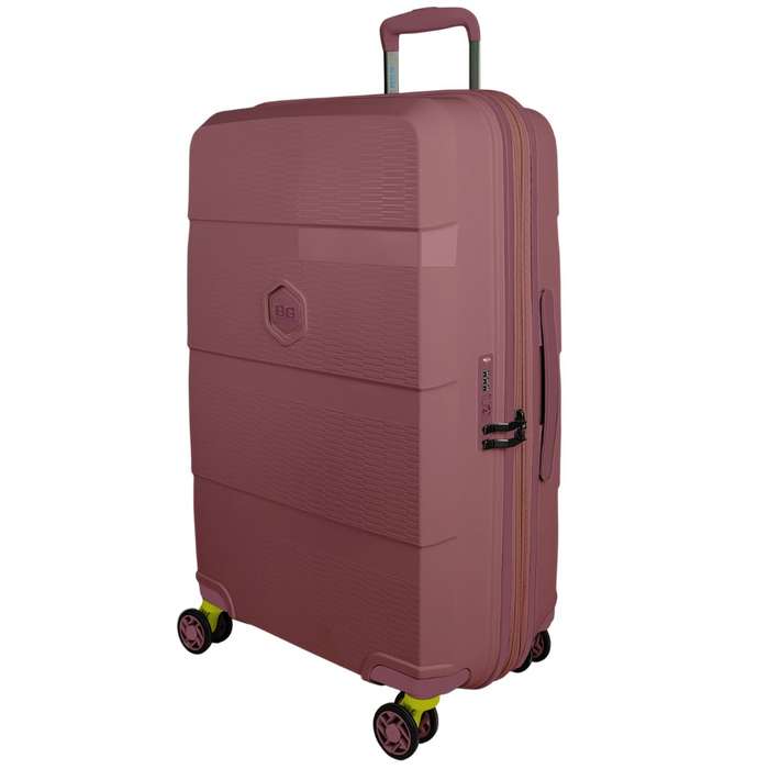 BG Berlin Zip2 3-Piece Set (55,69,81CM) Pink With Free Large Luggage Glove
