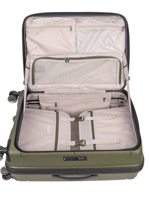 Cellini Ipak Medium 4 Wheel Trolley Case Army Green