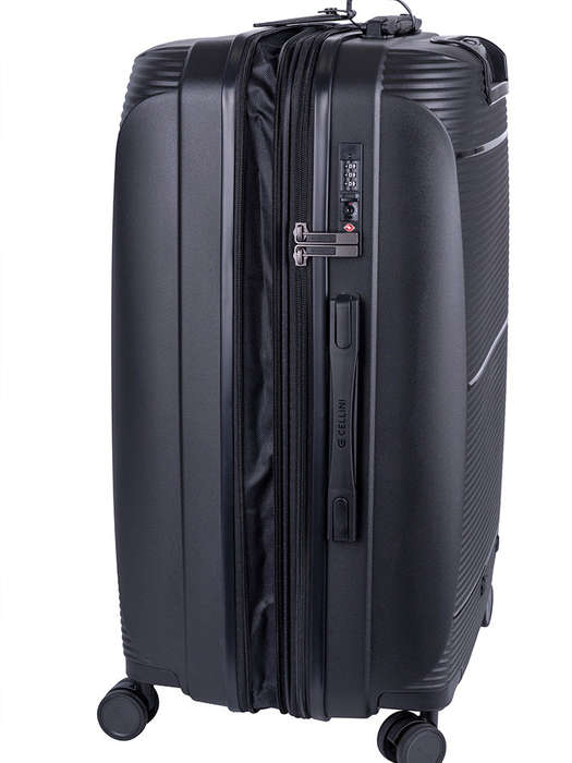 Cellini Qwest Medium 4 Wheel Trolley Case Black
