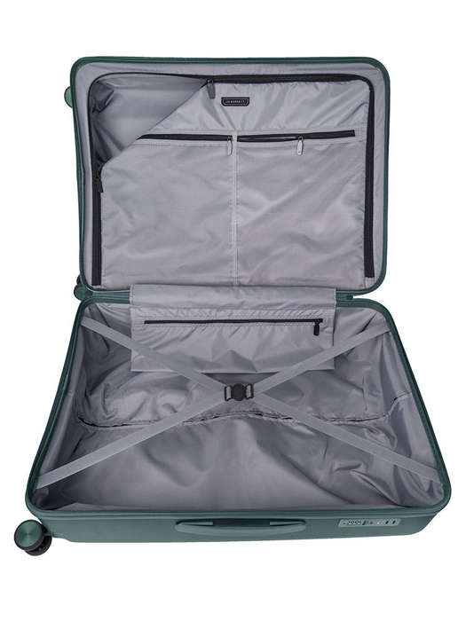 Jo Borkett Gatsby Medium 4 Wheel Trolley Case Green