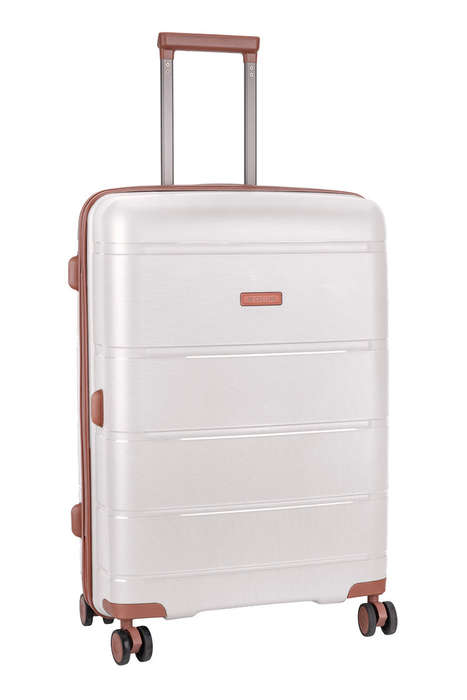 Cellini Monte Carlo Medium 4 Wheel Trolley Case White