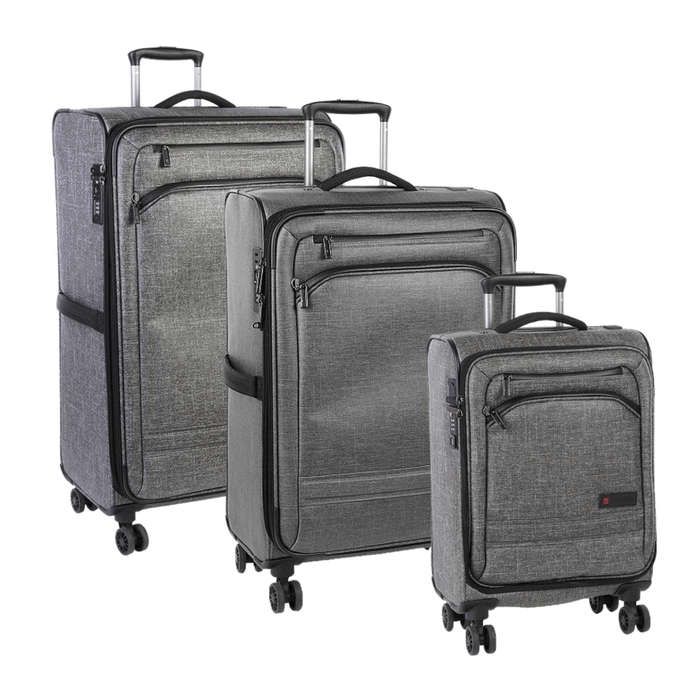 Cellini Origin 3 Piece Set Slate Grey + FREE Large & medium Plastic luggage protector cover