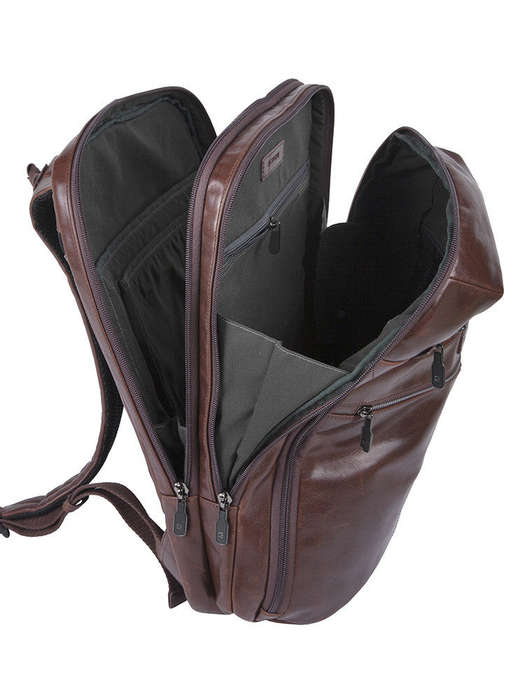Cellini Infiniti Multipocket Leather Backpack Black