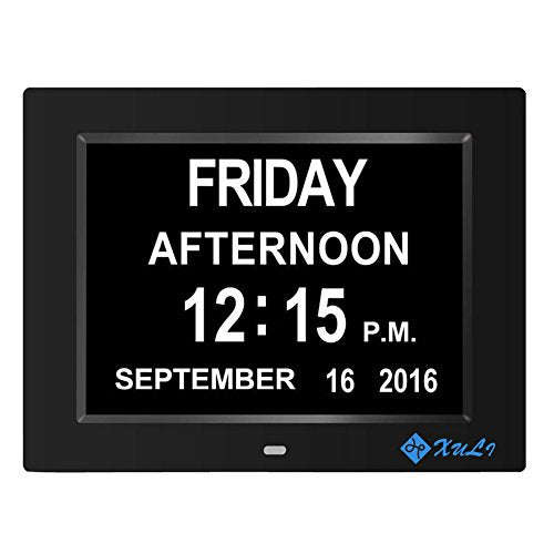 Day Clock-Upgrade XULI Digital Alarm Clock The Original Memory Loss Digital Calendar Day Clock w...