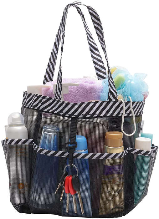 Shower Caddy Portable for College Dorm Room Essentials, Hanging Large Shower Tote Bag Toiletry Organ