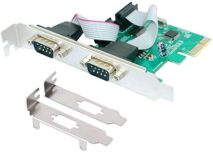PCIE 2 Port Serial Expansion Card PCI Express to Industrial DB9 RS232 COM Port Adapter WCH382