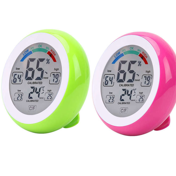 2pcs DANIU Multifunctional Digital Thermometer Hygrometer Temperature Humidity Meter Touch Sc