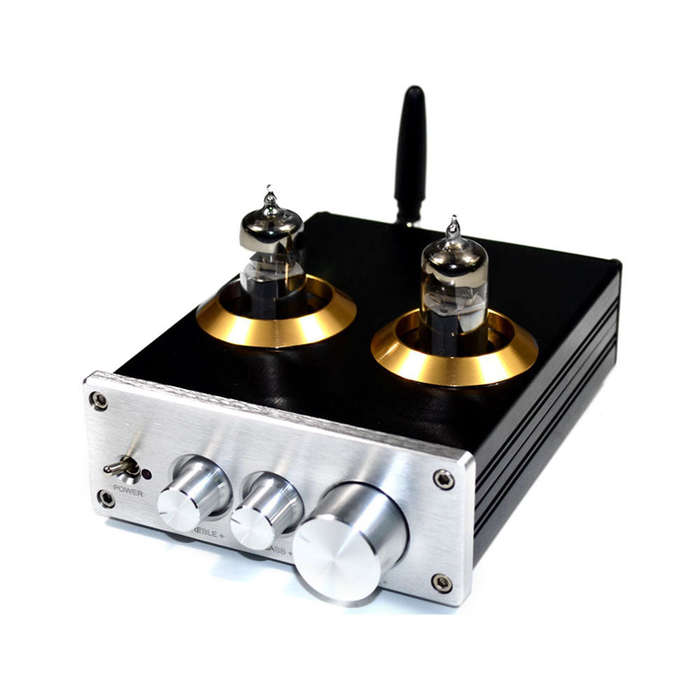 6J5 Vacuum Tube Amplifier Preamplifier BT Preamp AMP with Volumes Treble Bass Tone Adjustment