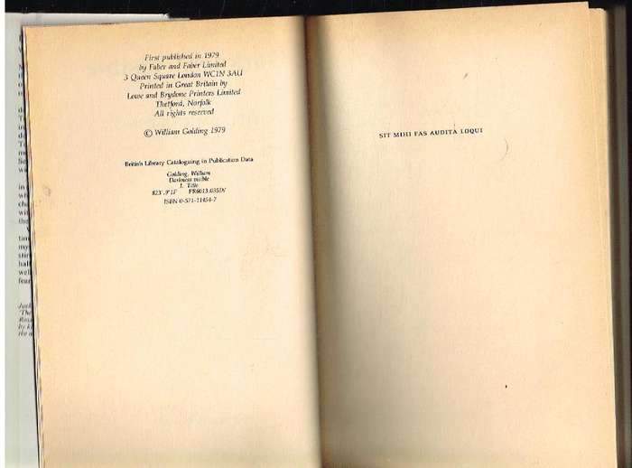 Darkness Visible (1st edition 1979) - William Golding
