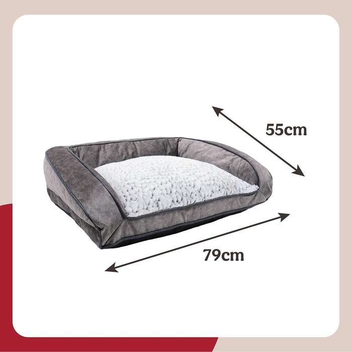 Rosewood Luxury Fleece Lined Plush Dog Bed Sofa