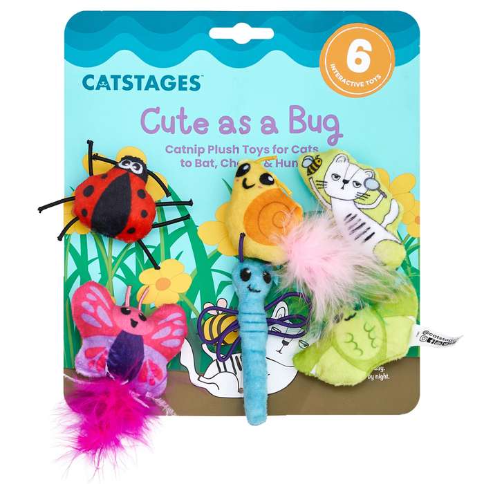 Catstages Cute As A Bug Plush Cat Toys, 6pk
