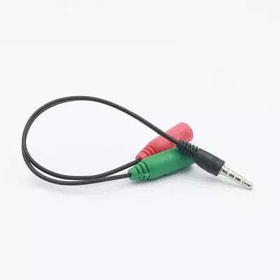 3.5mm Stereo Audio Y-Splitter 2 Female 1 Male Cable Adapter with separate headphone / microphone ...
