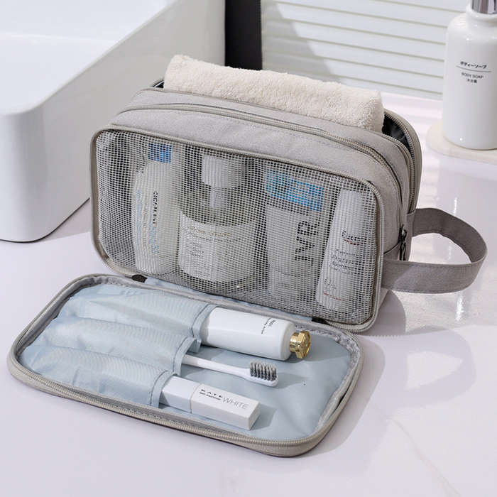 Mason Cosmetic Toiletry Bag | Grey