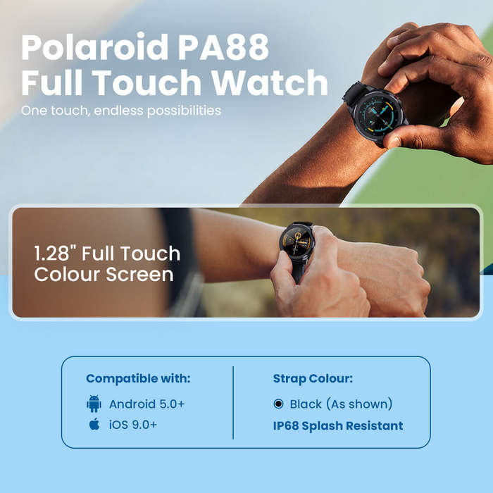 PA88 Polaroid Full Touch Round Smart Watch