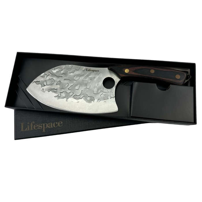 Lifespace 7" Peach Hammered Braai Cleaver with Hole