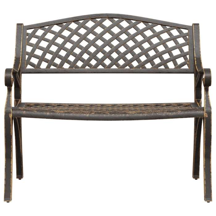 Lifespace Cast Aluminium Patio Garden Bench with Armrests (Bronze)