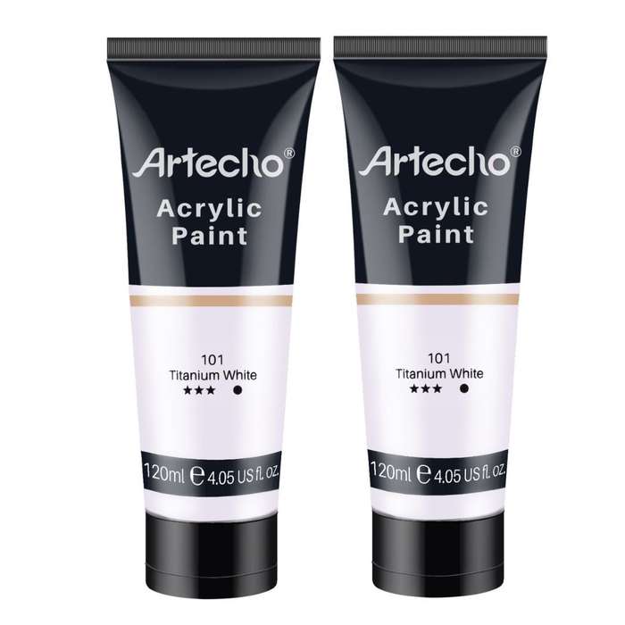 Artecho Titanium White 4.05 - 120ml Acrylic Paint Tube - 2 pack