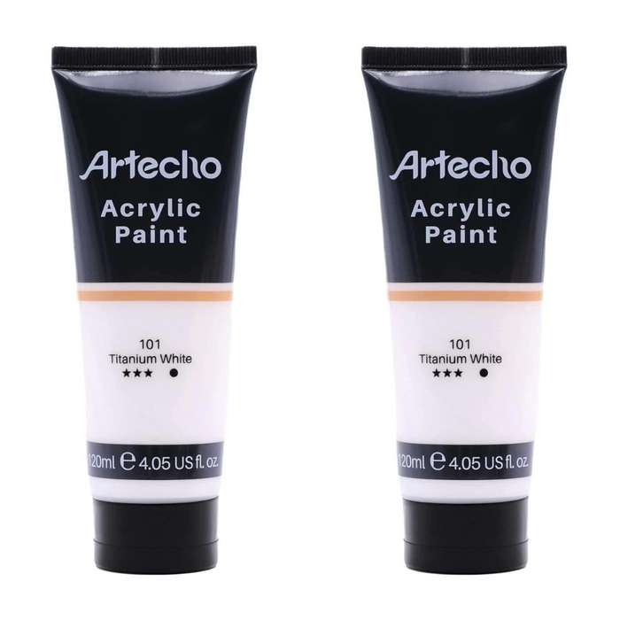 Artecho Titanium White 4.05 - 120ml Acrylic Paint Tube - 2 pack