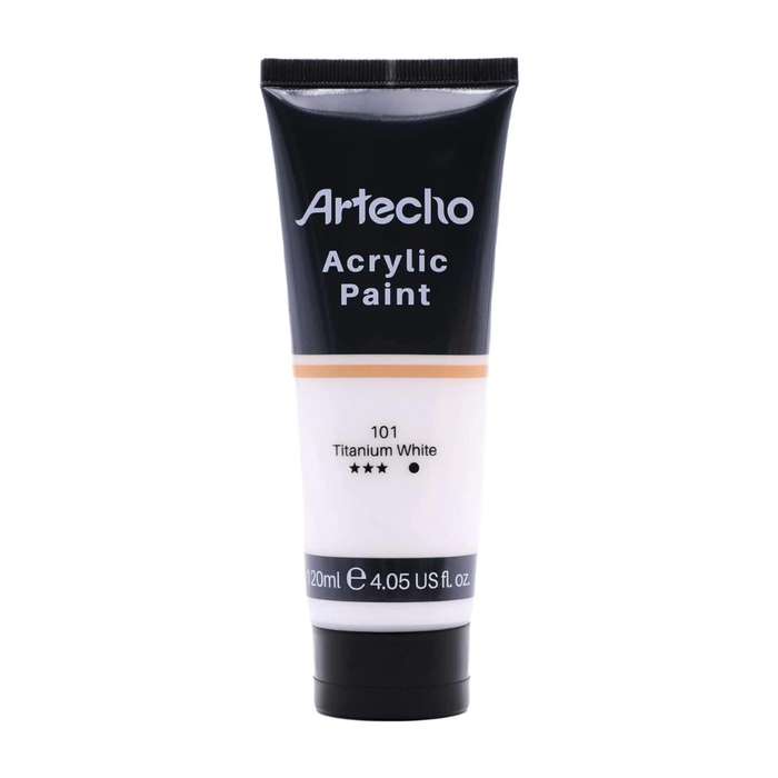 Artecho Titanium White 4.05 - 120ml Acrylic Paint Tube - 2 pack