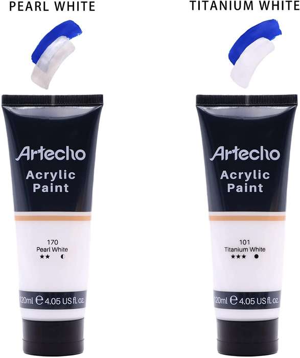 Artecho Titanium White 4.05 - 120ml Acrylic Paint Tube - 2 pack