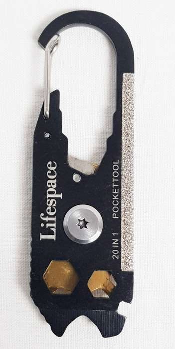 Lifespace 20-in-1 Multitool with Carabiner Clip & Keychain
