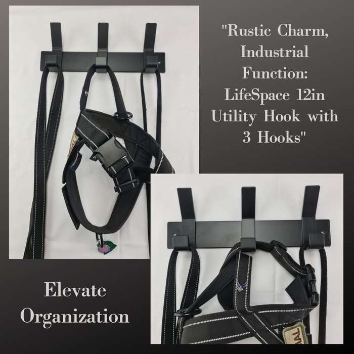 Lifespace 300mm Rustic Industrial Bespoke Utility Hook - 3 hooks