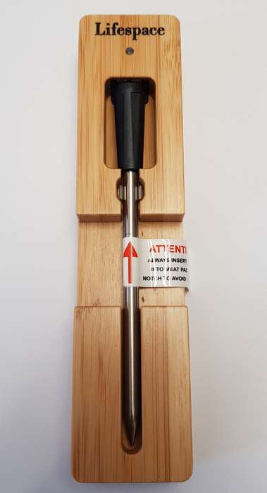 Lifespace Bluetooth Thermometer on Wood Charging Base - Single Probe