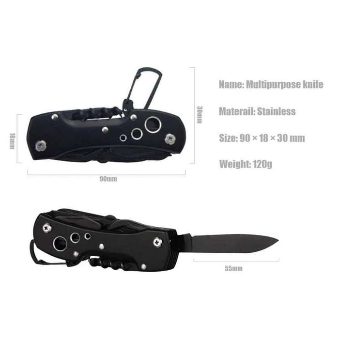 Lifespace Camping Fishing Multi Tool Pocketknife with Scissors