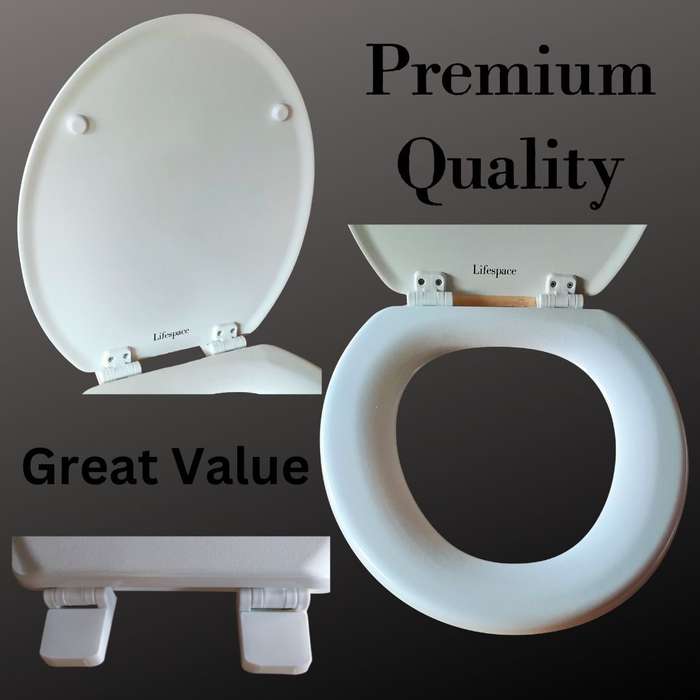 Lifespace Leading Design Premium Wood Toilet Seat - Econo White