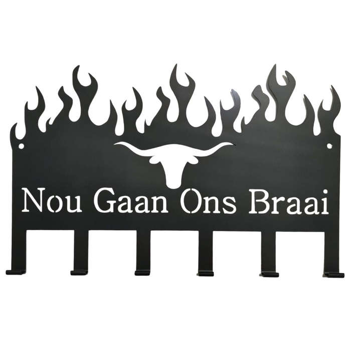 Lifespace "Nou Gaan Ons Braai" Braai 6 Hook Utility Rack