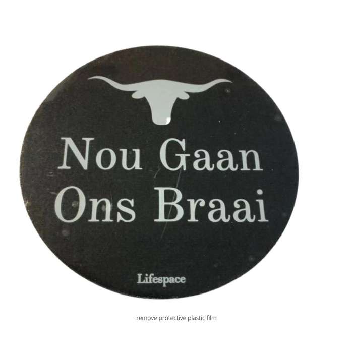 Lifespace "Nou Gaan Ons Braai" Drinks Coasters - Set of 6