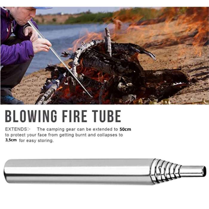 Lifespace Stainless Steel Pocket Fire Bellow Tool