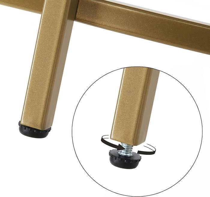 Lifespace Round Glass Side End Table with Gold Frame