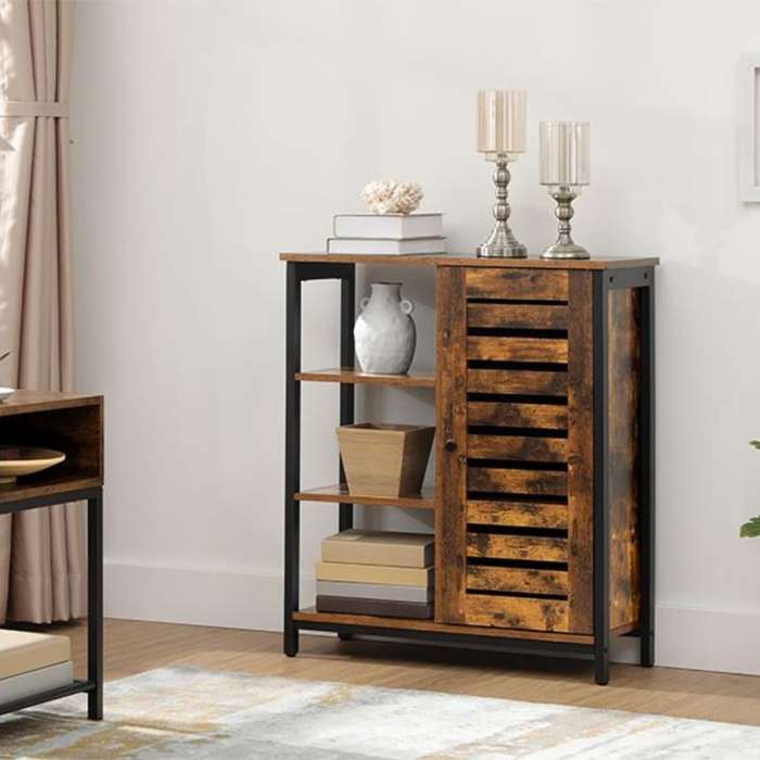 Lifespace Rustic Industrial Multipurpose Storage Cabinet with Shelves