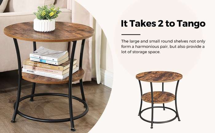 Lifespace Unique Living Room Round Coffee Side Table