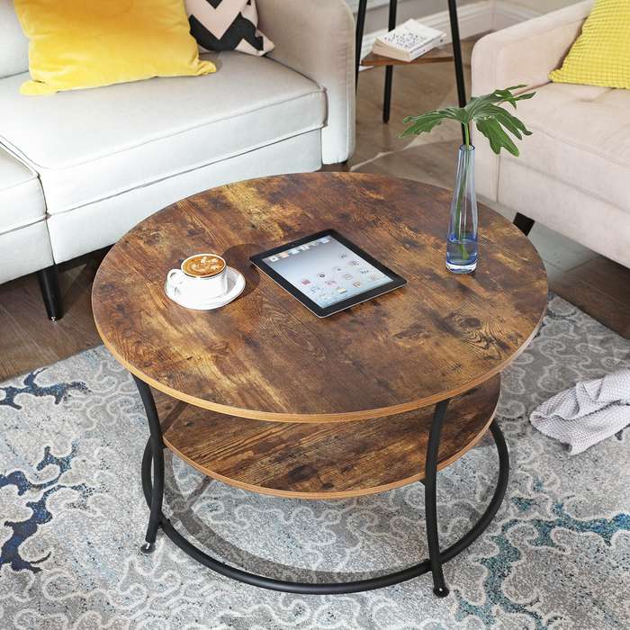 Lifespace Unique Living Room Round Low Height Coffee Table