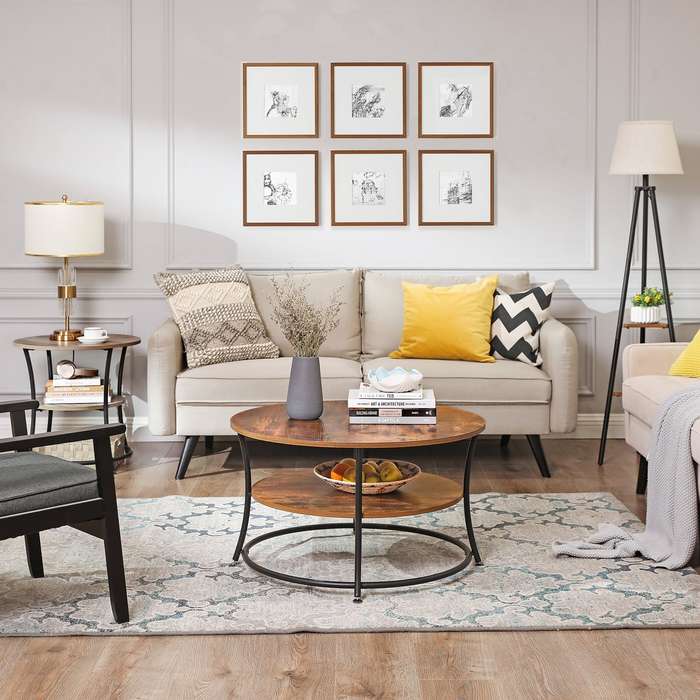 Lifespace Unique Living Room Round Low Height Coffee Table