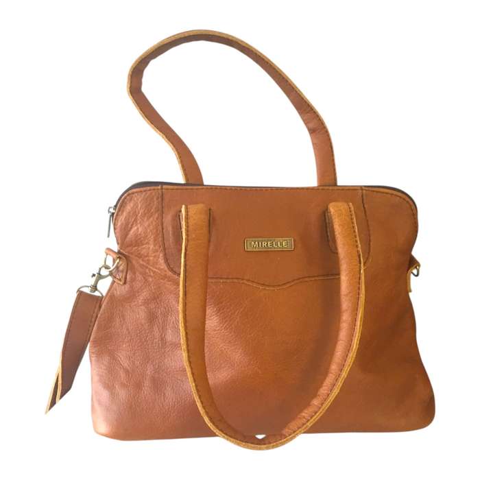 Tote Handbag With Protective Feet - Genuine Leather | MIRELLE