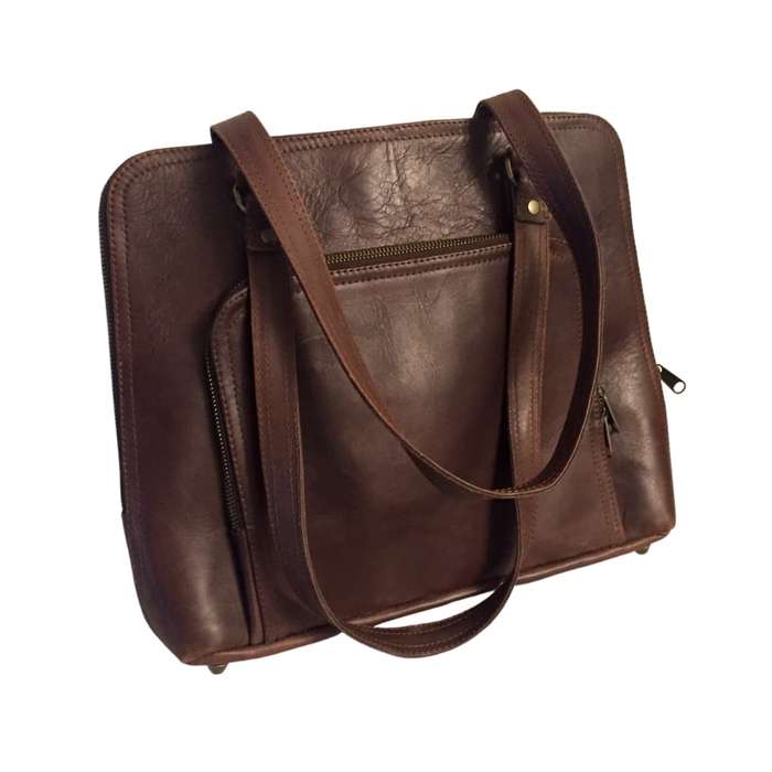 Genuine Leather Sassy Laptop Bag - Ladies - 13-inch - Brown | MIRELLE