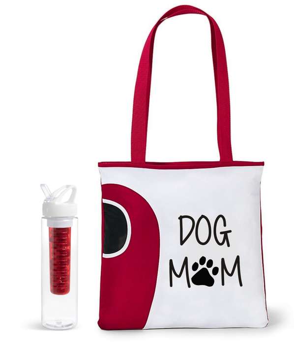 Dog Mom tote bag & infuser bottle combo