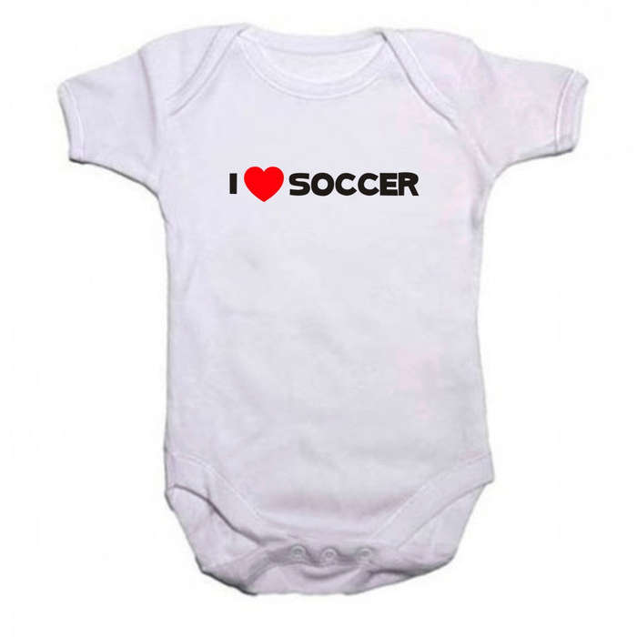 I love Soccer baby grow