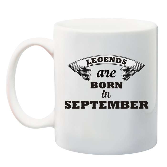 Legends are born in *Month* Mug - January - December.